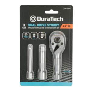 DURATECH DTMTSAS03 ประแจก๊อกแก๊ก 3/8 นิ้ว (ด้ามฟรี) พร้อมข้อต่อ 3 ชิ้น หัวคู่แบบสั้น
