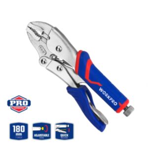 WORKPRO CR-V คีมล็อคปากโค้ง ขนาด 7 นิ้ว