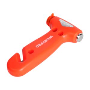 WORKPRO ค้อนนิรภัย สำหรับทุบกระจกรถยนต์ และตัดสายเข็มขัดนิรภัย รุ่น WP319021