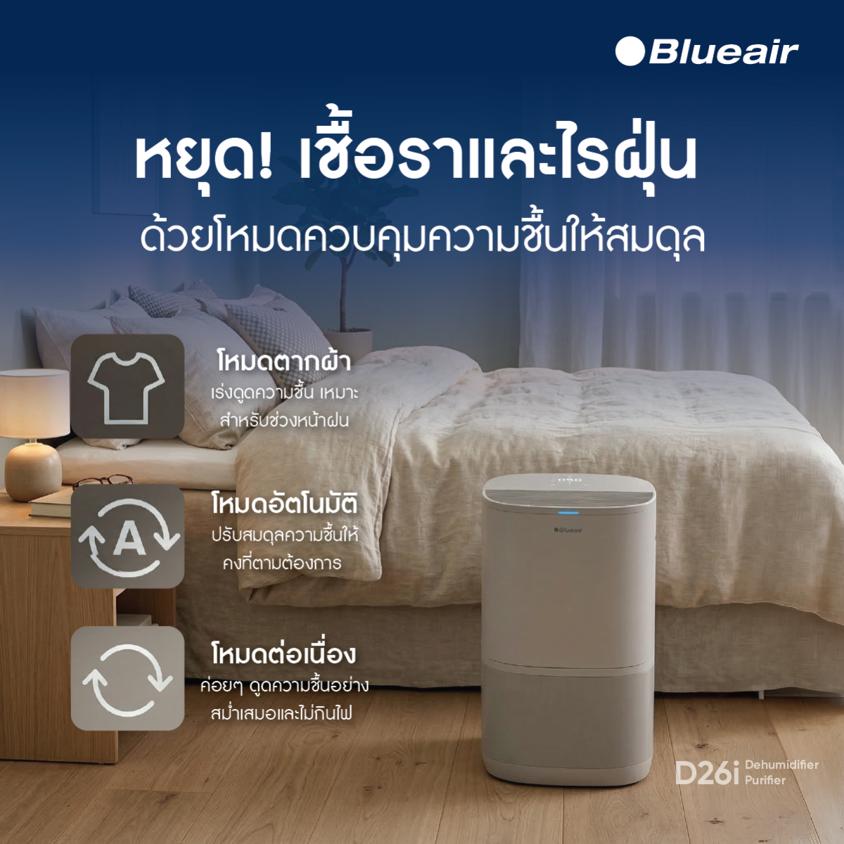 เครื่องฟอกอากาศที่ช่วยหยุดเชื้อราและไรฝุ่น